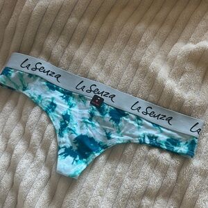 La Senza Teal and White Tie-Dye Panties